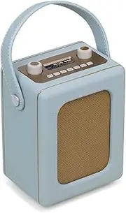 Portable DAB Radio with 20 Hours Playtime, Bluetooth Radio, Mains and Battery Operated, Alarm Clock, FM Radio, 60 Presets, Headphone Jack, Clock/Kitchen Radio, Retro Radio, Lemega CR9 Blue