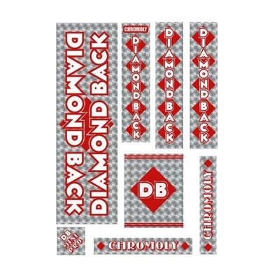 Diamond Back - 1981-82 Mini Pro Red DB decal set - Old school bmx