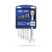 HRD 7 Piece 8-19mm Metric Ratcheting Ring & Open End Spanner HRTSM7