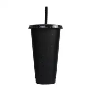 710ml Beverage Cup Glittering Splash-proof Daily Use Straw Juice Cup Bpa Free