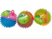 LED Spike Dog Balls Pet Toy Lights Up Flashing Toy Bounce Squeaky