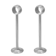 2pcs Wardrobe Pipe Bracket 20mm Dia Ceiling Mounted Rail Rod Support Socket
