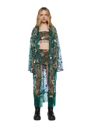 [Club Exx] Fluorescent Eden Sequin Duster