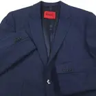 HUGO BOSS Jeffery 212 Dark Blue Plaid Wool Blend Suit Jacket Blazer Mens 36R