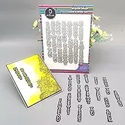 Alinacutle16PC Vertical Word Dies Metal Cutting Die Cut Sentiments Diecut Greeting Dies Good Wishes for Paper Craft Scrapbooking Album Handmade Card Making Art Set