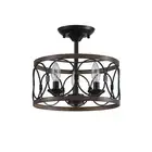 Farmhouse Ceiling Light Fixture - Semi Flush Mount Ceiling Light Black Chande...