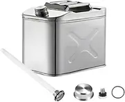 Ariv Hommey 20L Jerry Can Horizontal,304 Stainless Steel Petrol Fuel Tank W/Built-in Spout,Portable Heavy Duty Diesel Containers Storage Car Motorcycle