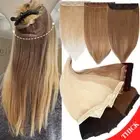 100% Remy Human Hair Extensions One Piece Clip In 3/4 Full Head Highlight Thick