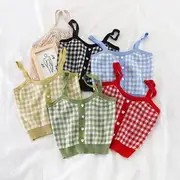 Plaid Camisole Top Blue - One Size