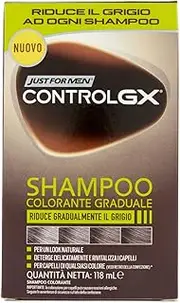 Just For Men - Control GX Colour Shampoo gradually reduces grey hair for a natural look, 4 oz