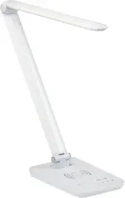 Safco LED Desk Lamp with Built-in Wireless 16"D x 5"W x 16.75"H, White
