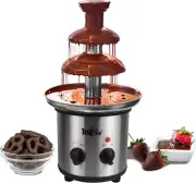 Total Chef 3 Tier Chocolate Fountain Fondue Set, Huge 1.5 Lbs (680 G) Capacit...