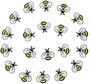 20 PCS Bee Embroidered Patches Bee Shape Patches Bee Buttons for Sewing Applique Patch Cute Fabric Tiny Iron On Embroidered Patches Decoration for Shirts, Jackets, Jeans, Hats, Backpacks, Clothes DIY