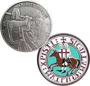 Knight Templar Challenge Coin Cross Warrior Religious Gift