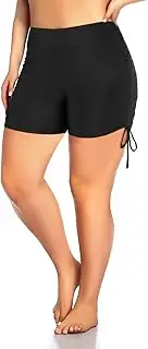 [Holipick] Women's 3.5'' Plus Size Swim Shorts High Waisted Bathing Suit Bottoms Sporty Tummy Control Swimsuit Shorts