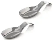 Pack Of 2 Spatula Stainless Steel Grade Spoon Rest With Long Handle For Kitchen