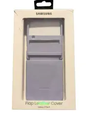 D2. Samsung Flap Leather Cover for Samsung Galaxy Z Flip4 Protective Case Purple