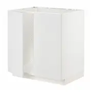 METOD base cabinet for sink + 2 doors, white/Stensund white, 80x60x80 cm