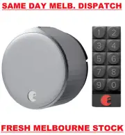 August Wi-Fi Smart Lock Keypad Bundle 4th Gen Keyless Door Built-In WIFI SILVER