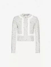 Ted Baker Adala Stripe Crop Jacket Ivory Sz UK 2
