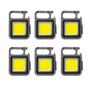 Bright LED COB Light Flashlight Work Lamp Torch Pocket Keychain USB Rechargeable