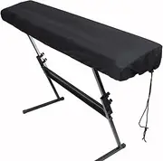 Electronic Piano Keyboard Cover for 61 Key, Digital Pianos Dust Cover with Drawstring Locking Clasp for Music Consoles, 210D Silver Layer Oxford Stretchable Waterproof Dustproof Cover With Storage Bag