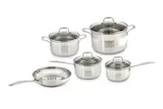 Westinghouse 5pc Stainless Steel Cookware Frypan Pot & Pan Set for Induction Gas