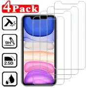 4xTempered Glass Screen Protector For iPhone 16 15 14 13 Pro Max 12 11 XR XS 8 7