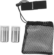 Happyyami 2 Pcs Mini Outdoor Seasoning Jars Stainless Steel Condiment Bottles Lids for Travel Picnic Camping