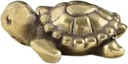 MUELODSIC Turtle Figurine Vintage Brass Tortoise Statue Heart Shaped Design for Love Happiness Artistic Collectible for Home Office Decor Functional Tea Pet Desk Accessory