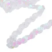 11 Yard Sequins Trim Ribbon 0.6 Inch Sequin Gimp Braid Trim, White