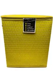 Detecto Wicker Hamper Laundry Basket Vintage New in Box 20" wide Yellow