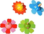 KICHOUSE 4pcs Small Wooden Spinning Top Gyroscope Retro Toys Early Educational Toy Toys for Peg- Top Gyro Toy Child s Top Educational Toys Top Toys Color Rotating Top Toy