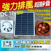 在飛比找蝦皮購物優惠-20W太陽能電池板排風機 抽風機DC 12V抽風扇浴室通風扇