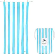 Dock & Bay Beach Towel - Quick Dry, Sand Free - Compact, Lightweight - 100% Recycled - Includes Bag - Cabana Light - Tulum Blue - Large (160x90cm, 63x35)