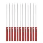 12pcs Kebob Skewers 35cmx7mmx2mm Stainless Steel Flat Sticks with Wood Handle