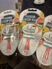 BIC Soleil Escape Women'S Disposable 4 Blade Razors, Citrus 3 Pack Bundle