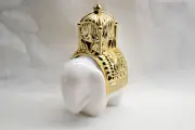 Vintage Avon Cologne Perfume Bottle Royal Elephant White Milk Glass Full no box