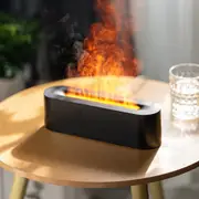 ACA 7 Color Flame Essential Oil Ultrasonic Aromatherapy Diffuser LED Air Humidifier Purifier Black