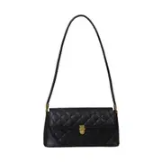 Fashion Solid Color PU Top-handle Bag Lady Lattice Pattern Party Shoulder Clutch Youth Ladies Simple Versatile Bag