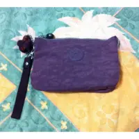 在飛比找蝦皮購物優惠-Kipling 猴子三層手拿包 零錢包 化妝包大款紫色