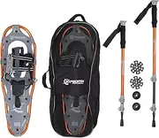 Truger Lightweight Aluminum Frame Snowshoe Trail Kit with Quick-Lock Trekking Poles, Quick Release Bindings & HDPE Trail-Flex Decking, Includes Waterproof Carry Bag, Available in Adult Sizes
