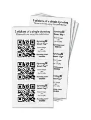 Dynotag Ready to use, 12 Sticker Set (4 strips of 3 identical Stickers each)