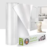 Lovinch [Thicken Vinyl] Anti Cat Scratch Furniture Protector, Single-Sided Sticky Couch Protector for Cats, Flexible Couch Corner Guard Under Cats Claw, Cat Scratch Deterrent Tape-(160" x 12.4")