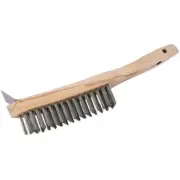 Draper Tools Heavy Duty 4 Row Wire Scratch Brush with Scraper (310mm)