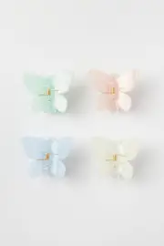 Multi Colour 4 Pack Butterfly Hair Claw Clip