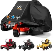 [Zettum] Zero Turn Mower Cover - Zero-Turn Lawn Mower Covers Waterproof & Heavy Duty, 600D Outdoor Universal Fit Mower Cover with Storage Bag for Greenworks, EGO, Craftsman, Husqvarna, Honda and More
