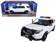 2015 Ford Police Interceptor Utility 1/18 Diecast Car White Lights Sounds Mot...