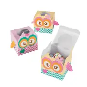 YOURE A HOOT OWL PARTY Cute Owl Cupcake Favour Boxes Pack of 6 Free Postage