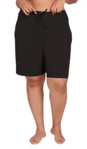 VOLCOM Womens Plus Size 22W Black Simply Solid 11" Board Shorts NWT